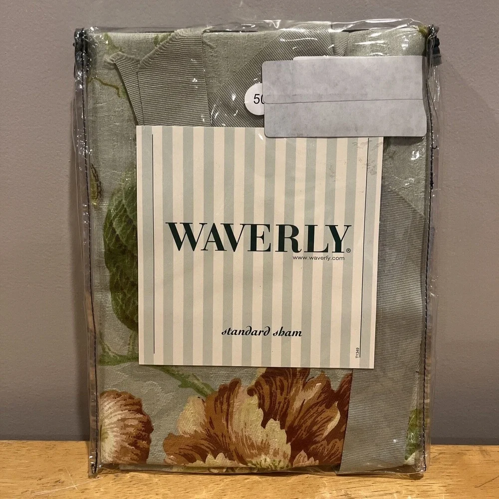 Waverly Laurel Springs Dark Must Standard Pillow‎ Sham Blue Floral Comforter
